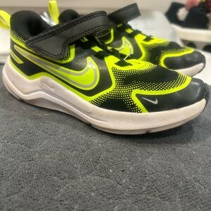 Kids Black and Neon Green Shoes